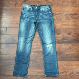 Women’s Express mildly distressed skinny ankle jeans